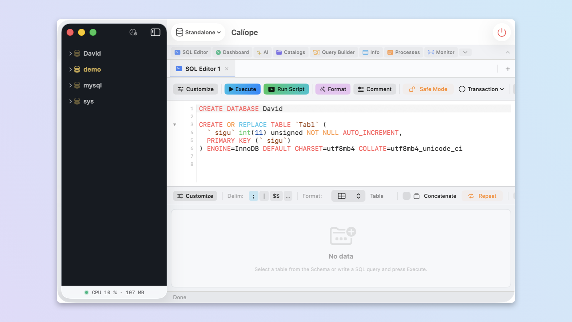 Calíope running on macOS and iPad