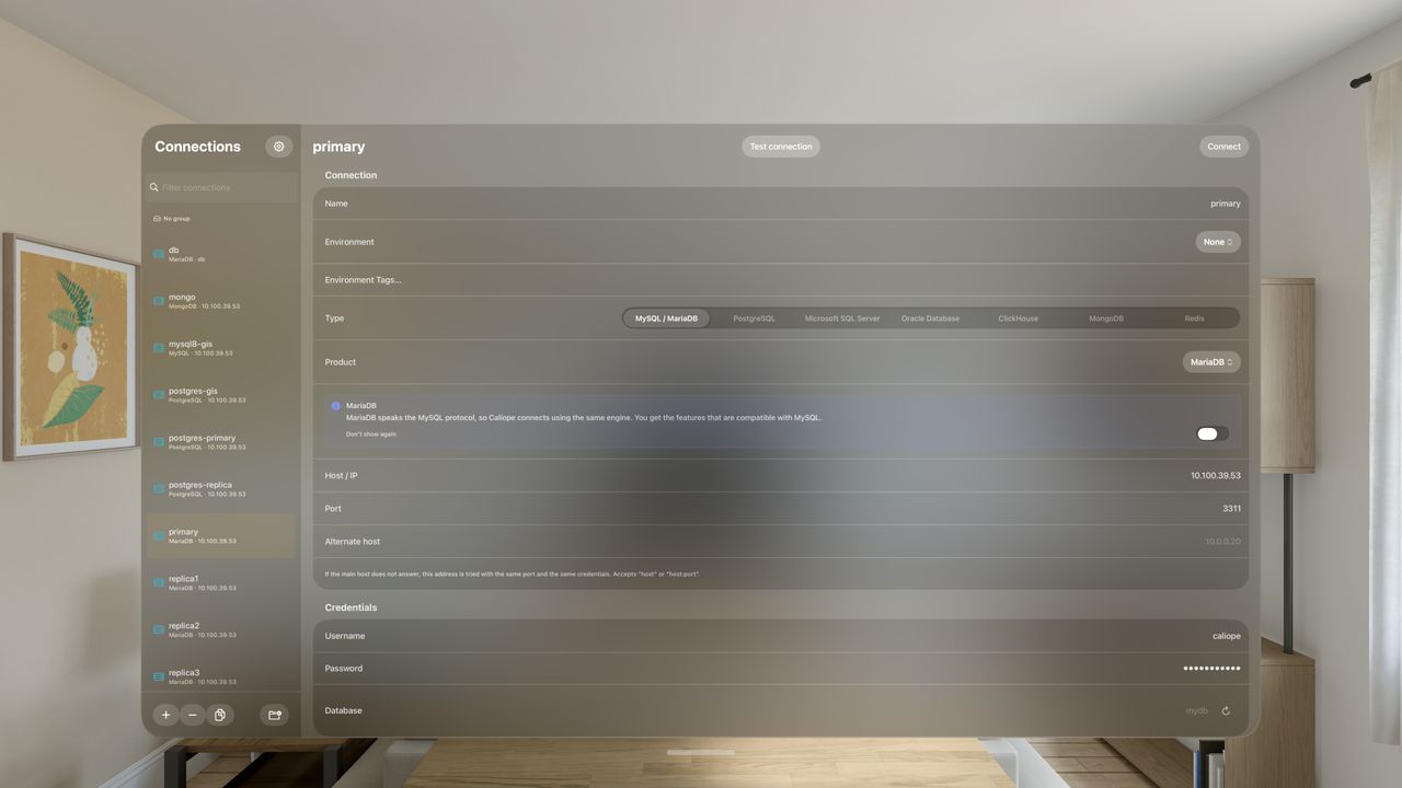 Your connections on Apple Vision Pro